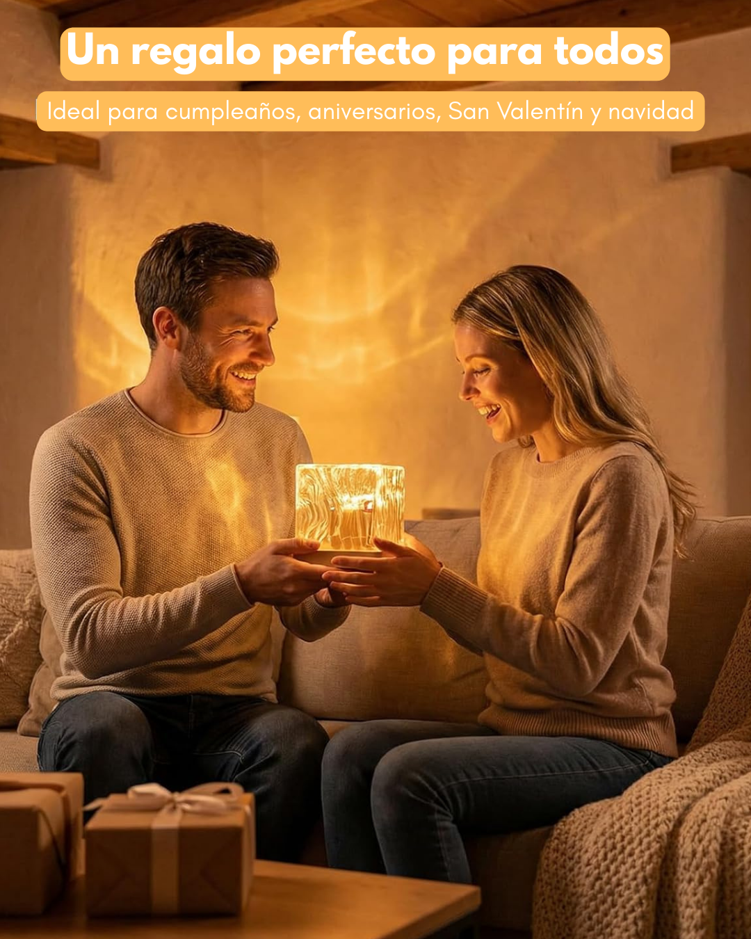 Lámpara de aurora boreal con efecto estrellado