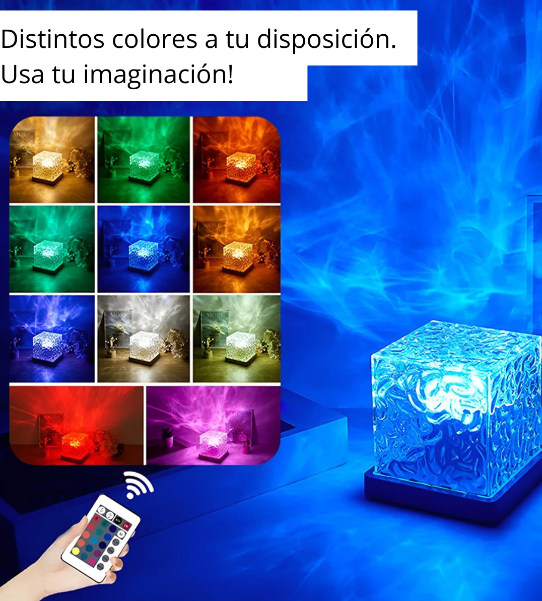 Lámpara de aurora boreal con efecto estrellado