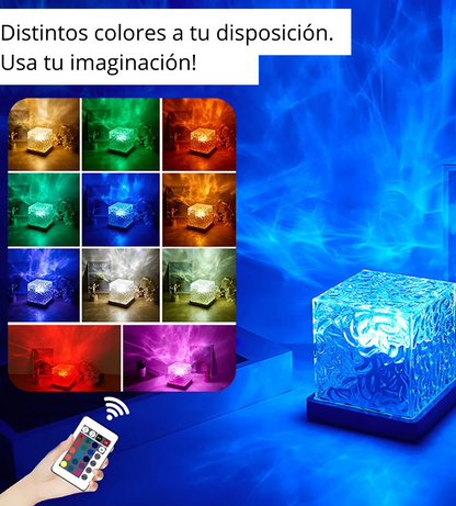 Lámpara de aurora boreal con efecto estrellado